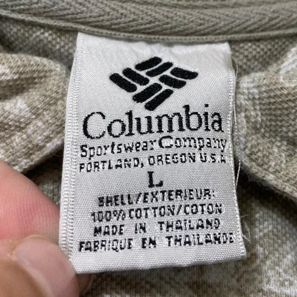 Vintage Columbia Mens Abstract Leaf All Over Print Pattern Polo Shirt Size Large - Picture 4 of 6